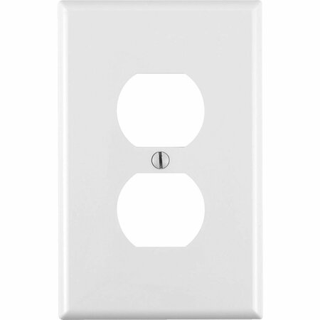 THE DUCKY DEPOT Leviton Wallplate, 4.88 in L, 3.13 in W, Midway, 1 -Gang, Thermoplastic Nylon, White, Smooth R62-00PJ8-00W